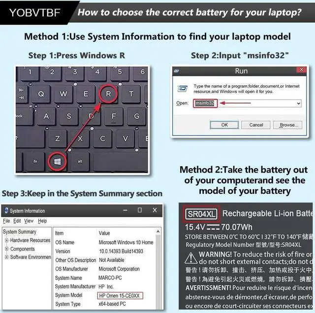 Alt view image 5 of 5 - SR04XL SR03XL Battery for HP Omen 15-CE0XX 15-DC0XX Series 15-CE015DX 15-DC0003LA 15-DC0051NR Pavilion 15-CB0XX 15-CX0XX 15-CB041NR 15-CX0056WM 917724-855 l08855-855 917678-1B1917678-2B1 70.7WH 15.4V