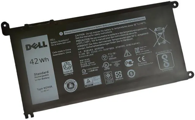 Main image of DELL WDX0R 11.4V 42Wh 3-Cell Notebook Battery For Dell Inspiron 5368 5378 5379 7368 7375 7378 7460 7472 5565 5567 5568 5570 5578 5579 7560 7569 7570 7572 7573 7579 7580 5765 5767 5770 Series Laptops