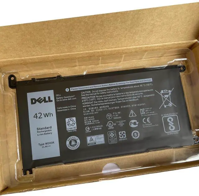 Alt view image 2 of 5 - DELL WDX0R 11.4V 42Wh 3-Cell Notebook Battery For Dell Inspiron 5368 5378 5379 7368 7375 7378 7460 7472 5565 5567 5568 5570 5578 5579 7560 7569 7570 7572 7573 7579 7580 5765 5767 5770 Series Laptops