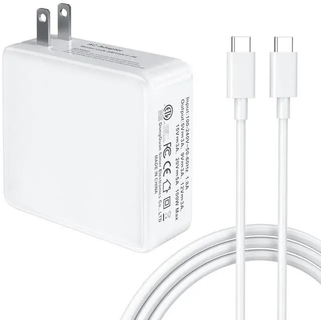 Main image of USB C Laptop Charger 100W GaN Fast Charging Universal Replacement for MacBook Charger, HP, Dell XPS, Lenovo, Acer, ASUS, MSI Computer Tablet Phone Type C AC Adapter Power Cord 6.5ft 5A 45W 36W PD 3.0