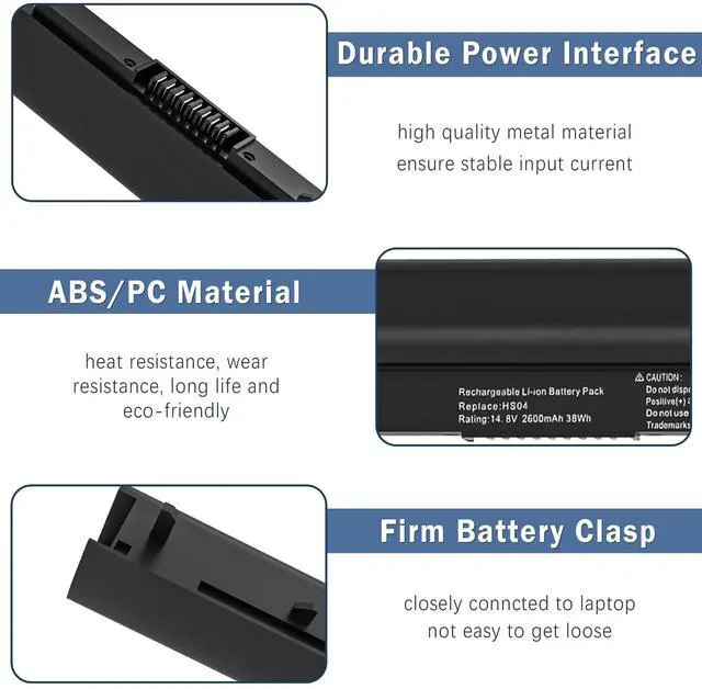 Alt view image 5 of 5 - 807956-001 Laptop Battery for HP Spare 807957-001 HS04 HS03 HSTNN-LB6U 15-AC121DX 15-AC130DS 15-BA079DX 15-BA009DX 15-AY039WM 15-AY041WM 15-AY009DX 15-AY052NR 15-AY013DX TPN-I119 TPN-I120 TPN-I124