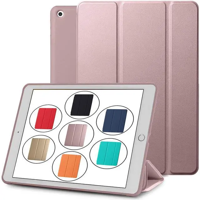 Main image of DuraSafe Cases for iPad 9.7 Inch 6th Gen / 5th Gen [iPad 6 iPad 5 ] A1893 A1822 A1954 MRJN2LL/A MR7G2LL/A MR7F2LL/A MP2F2LL/A Ultra Smart Auto Sleep/Wake with Honeycomb TPU Back Cover - Rose Gold