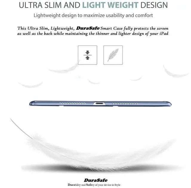Alt view image 3 of 5 - DuraSafe Cases for iPad 2nd 2011 3rd 4th Gen 2012-9.7 Inch [iPad 4 iPad 3 iPad 2 Old Model ] A1458 A1416 A1395 MC705LL/A MD333LL/A MD510LL/A Ultra Slim Smart Auto Sleep/Wake PC Cover - Navy Blue