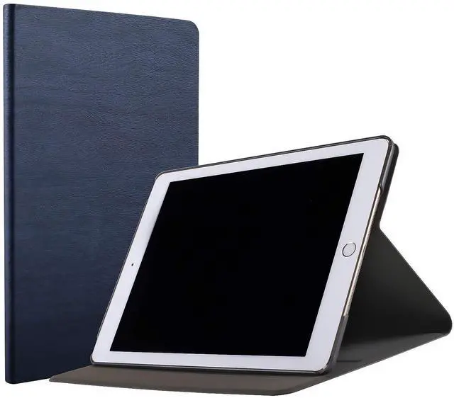 Main image of DuraSafe Cases iPad Mini 4th Gen 2015 7.9 Inch [ Mini 4 ] MK8A2LL/A MK882LL/A MK8C2LL/A MK862LL/A MK892LL/A MK872LL/A Slim Profile & Adjustable Viewing Angle Stand Wooden Texture Cover - Navy Blue