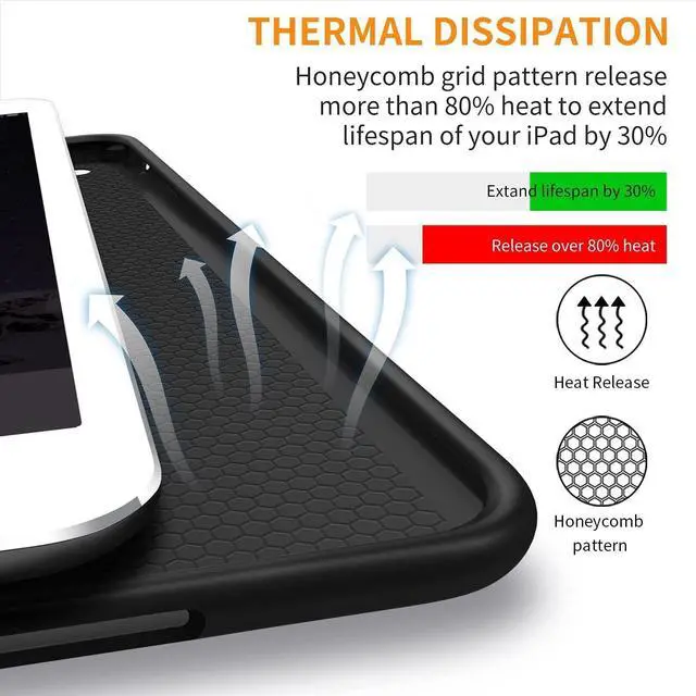 Alt view image 5 of 5 - DuraSafe Cases for iPad PRO 9.7 Inch [Pro 9.7 2016] A1673 A1674 A1675 Protective Durable Shock Proof Supportive Magnetic Dual Angle Stand Cover - Coal