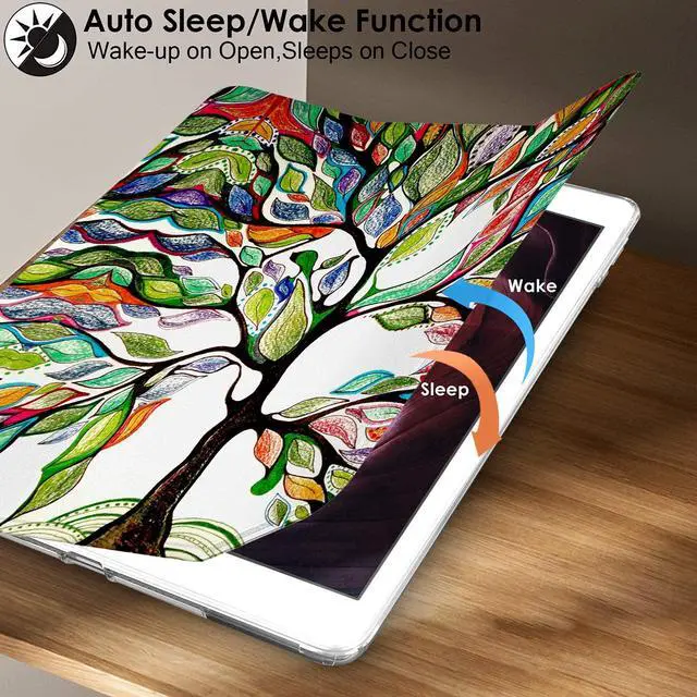 Alt view image 3 of 5 - DuraSafe Cases for iPad 5th 2017 6th 2018 Gen 9.7 Inch [iPad 5 6 Gen ] A1893 A1954 A1822 A1823 Printed Lightweight Shock Absorbant Flexible TPU Protective Clear Case - Olivia Tree