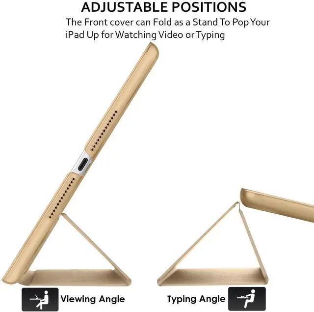 Alt view image 5 of 5 - DuraSafe Cases for iPad 9.7 inch Air 2nd Gen 2014 Case A1566 MGLW2LL/A MGL12LL/A MH0W2LL/A A1567 MGKM2LL/A MH182LL/A MGKL2LL/A MGTY2LL/A MH1J2LL/A MGTX2LL/A MH2V2LL/A MH2W2LL/A MH2U2LL/A - Gold