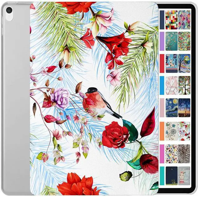 Main image of DuraSafe Cases for iPad Pro 12.9 2nd Gen 2017 Hard Back Printed Case A1670 MQDC2LL/A MQDD2LL/A MQDA2LL/A A1671 MP6H2LL/A MP6J2LL/A MP6G2LL/A MPL02LL/A MPL12LL/A A1821 MQEF2LL/A - Birds & Flowers