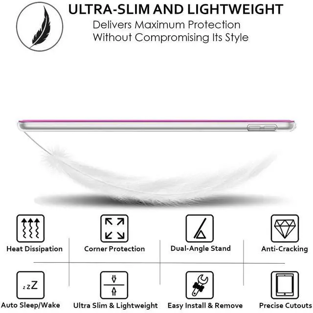 Alt view image 5 of 5 - DuraSafe Cases for iPad PRO 10.5" 2017 Smart Cover A1701 A1709 A1852 MQDX2LL/A MQDT2LL/A MPF22LL/A MPDY2LL/A MPF02LL/A MPF12LL/A MPGL2LL/A MPGK2LL/A MPGH2LL/A MPGJ2LL/A MQF12LL/A MQEY2LL/A Pink