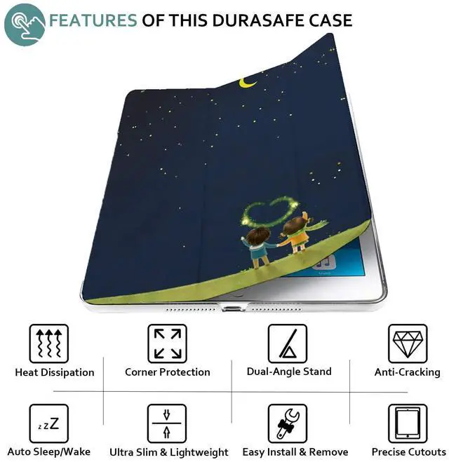 Alt view image 5 of 5 - DuraSafe Cases for iPad Mini 7.9 Inch 5 Gen [ Mini 5th Generation 2019 ] A2133 A2124 A2126 MUXH2LL/A MUXF2LL/A MUXG2LL/A Trifold Printed PC Lightweight Protective Clear Back Cover - Night Sky