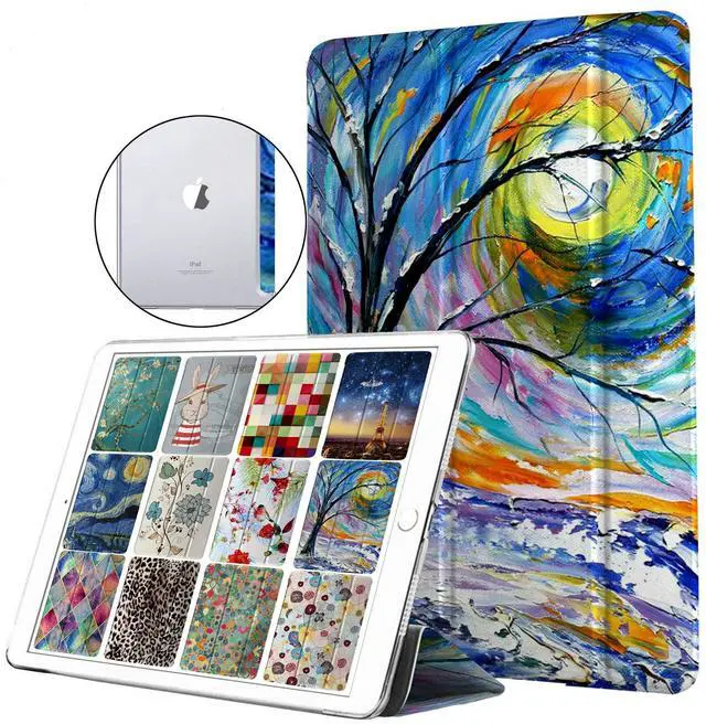 Main image of DuraSafe Cases for iPad PRO 10.5 Air 3 [ PRO 10.5 Inch Air 3rd Gen ] A1701 A1709 A1852 A2152 A2123 A2153 A2154 Trifold Printed Hard Smart PC Transparent Back Cover - Tree Sculpture Print