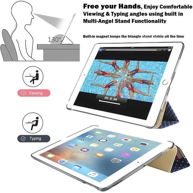 Alt view image 4 of 5 - DuraSafe Cases for iPad Mini 4 7.9 Inch 2015 [ Mini 4th Gen ] A1538 A1550 Trifold Printed Hard Smart PC Transparent Back Cover - Cartoon Dog Print