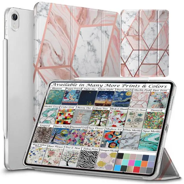 Main image of DuraSafe Cases for iPad Air 4 5 6 11 2020 2022 2024 Gen 10.9/11 Case A2588 A2589 A2591 MM9N3LL/A MM9E3LL/A MM9D3LL/A MME23LL/A MM9C3LL/A MM9F3LL/A A2316 MYFQ2LL/A MYFM2LL/A MYFR2LL/A - Marble Pink