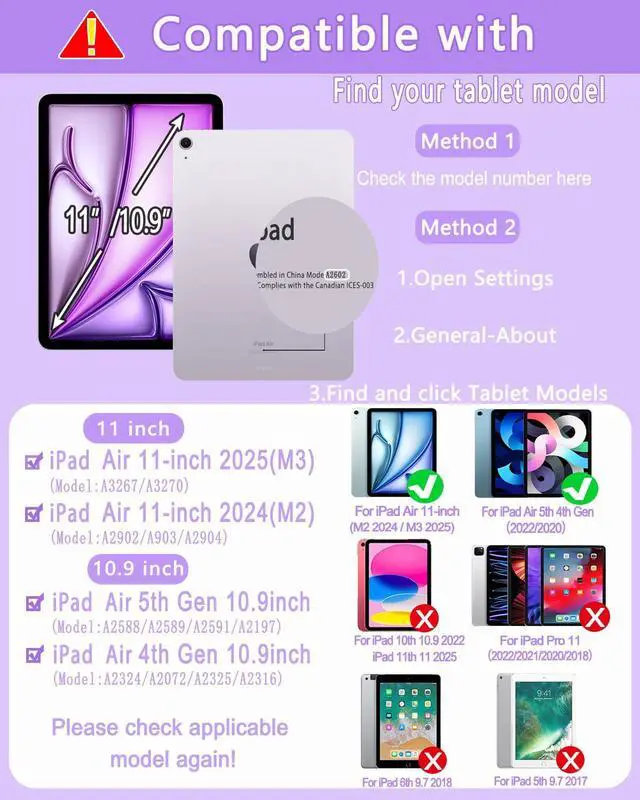 Alt view image 2 of 5 - EAMPANG Case with Keyboard for iPad Air 11 inch M3 M2/ Air 10.9 5th 4th Generation,Rainbow Backlit Detachable Keypad Rotatable Magnetic Cover with Pencil Holder for iPad Air 4 5 6 7 Gen Purple