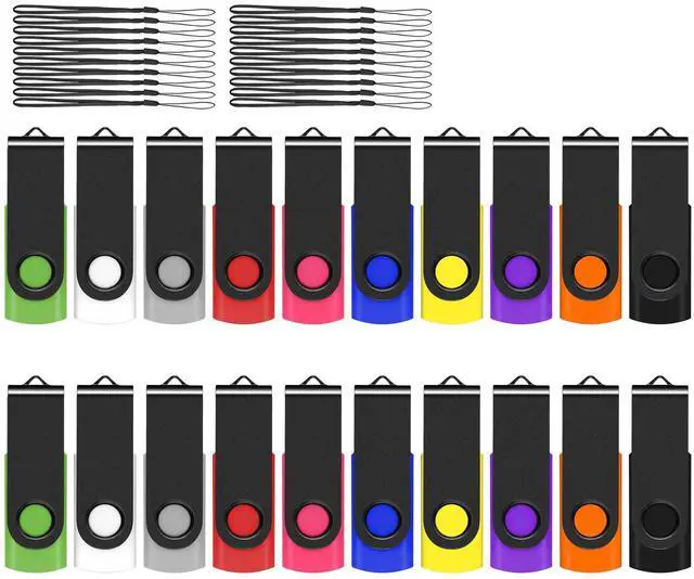 Main image of EASTBULLUSB Flash Drive Bulk 8GB 20 Pack with Lanyards USB 2.0 Thumb Drive Bulk Memory Stick USB Mass Storage