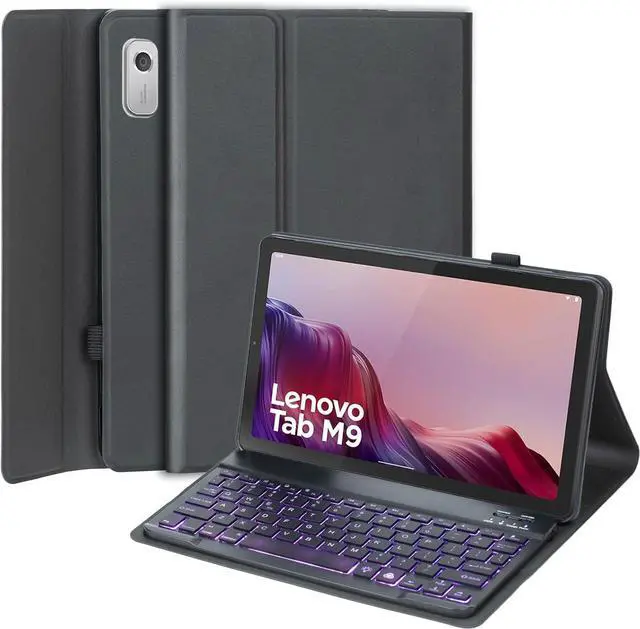 Main image of EHLCYS Keyboard Case for Lenovo Tab M9 9 inch 2023/2024 Release (TB-310FU/TB-310XU), 7-Color Backlit Detachable Bluetooth Keyboard, Ultra-Thin Bracket Cover for Lenovo Tab M9 9"