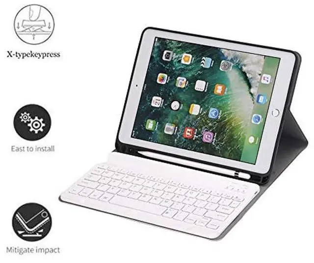 Alt view image 2 of 5 - for iPad 9th Gen(2021)/7th 8th Generation 10.2 inch Keyboard Leather Case,Slim Folio Cover Removable Detachable Wireless Bluetooth Keyboard with Apple Pencil Holder for iPad 10.2"(Rose Gold)