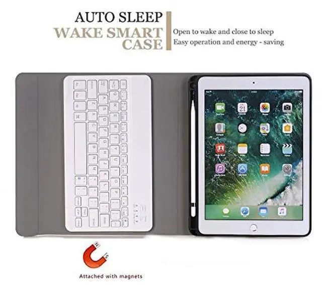 Alt view image 5 of 5 - for iPad 9th Gen(2021)/7th 8th Generation 10.2 inch Keyboard Leather Case,Slim Folio Cover Removable Detachable Wireless Bluetooth Keyboard with Apple Pencil Holder for iPad 10.2"(Rose Gold)