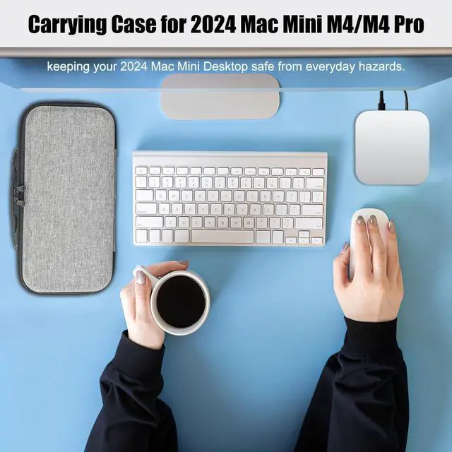 Alt view image 4 of 5 - Carrying Case Compatible with 2024 Mac Mini M4/M4 Pro Accessories, Portable Protective Hard Travel Case Organizer Storage Bag for Mac Mini M4 Magic Keyboard, Mouse, Trackpad, Cables, Waterproof