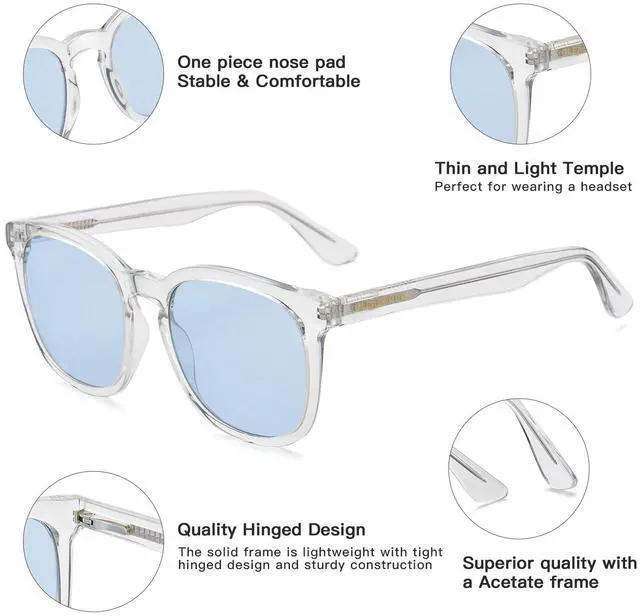 Alt view image 2 of 5 - GLEASANNA 99.9% Blue Light Blocking Glasses For Men Women Anti-Fatigue Computer Gaming Sleep Glasses Reduce Eye Strain