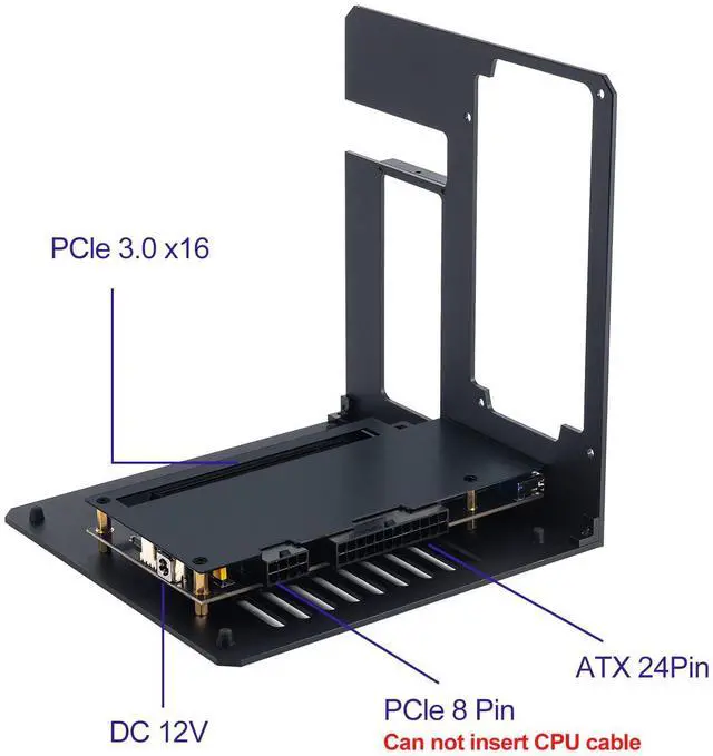 Alt view image 2 of 5 - eGPU Enclosure Dock Compatible with Thunderbolt 3/4,External GPU Dock for Laptops and Gaming Handheld,External Graphics Card Dock Compatible with NVIDIA/AMD PCIe,ATX Power Supply