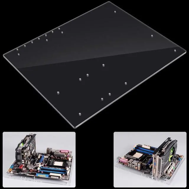 Main image of ATX PC Open Frame, Clear Acrylic ATX Test Bench Motherboard Overlock DIY Open Air Frame Chassis PC Case, 330x268mm