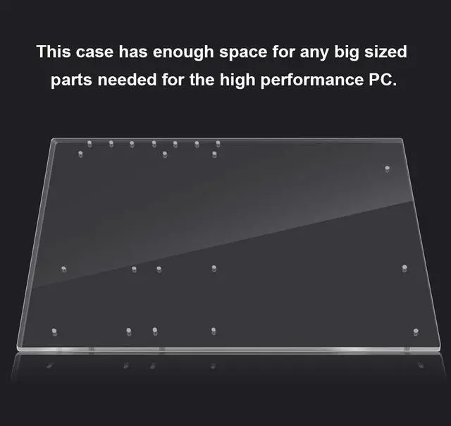 Alt view image 5 of 5 - ATX PC Open Frame, Clear Acrylic ATX Test Bench Motherboard Overlock DIY Open Air Frame Chassis PC Case, 330x268mm