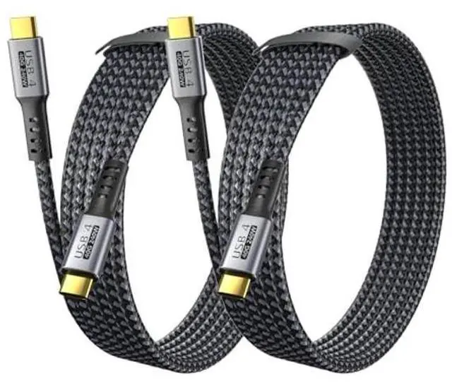 Main image of 40Gbps USB 4 Data Cable 8K Video 4K HD Display @60Hz 240W/120W Charging USB4 Cable/USB C Display Cable Black Compatible with Thunderbolt 4/3 iPhone 16/15 Pro Max MacBook XPS Surface 2-Pack 6.6ft