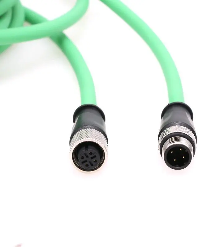 Alt view image 3 of 5 - HangTon Ethernet Camera M12 4 Pin D Code Male to M12 4 Pin D Code Female Extension Cable for Industrial Application Network CAT5e Shielded Flexible 1m