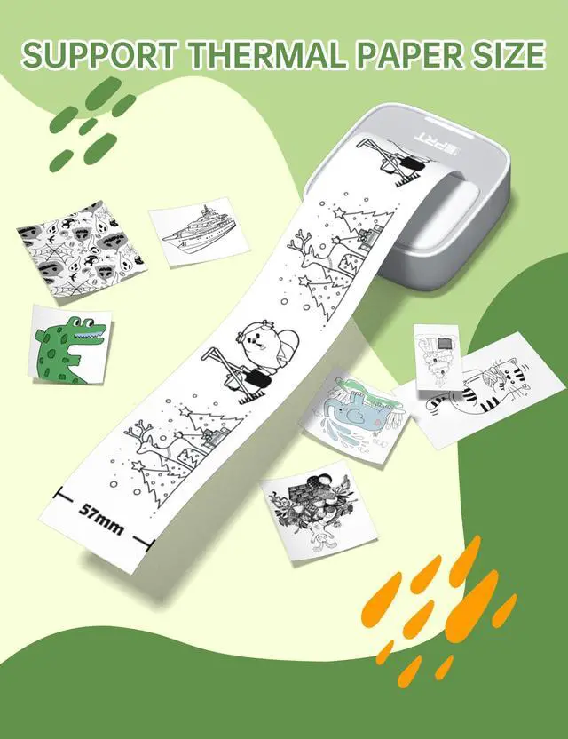 Alt view image 4 of 5 - iDPRT Sticker Printer Mini Thermal Portable Printer & Pocket-Sized Sticker Maker, Ideal for Learning Notes, DIY Projects & Kids Gifts, Grey