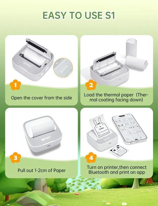 Alt view image 5 of 5 - iDPRT Sticker Printer Mini Thermal Portable Printer & Pocket-Sized Sticker Maker, Ideal for Learning Notes, DIY Projects & Kids Gifts, Grey