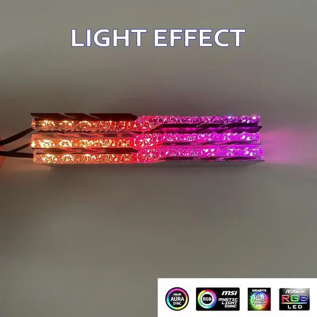 Alt view image 3 of 5 - Memory RAM Vest Set for DDR3 DDR4 DDR5 Change to Trident Z Neo Royal Light Guide Bar Strip Brilliant Glow ARGB Controllable Mirror Silver