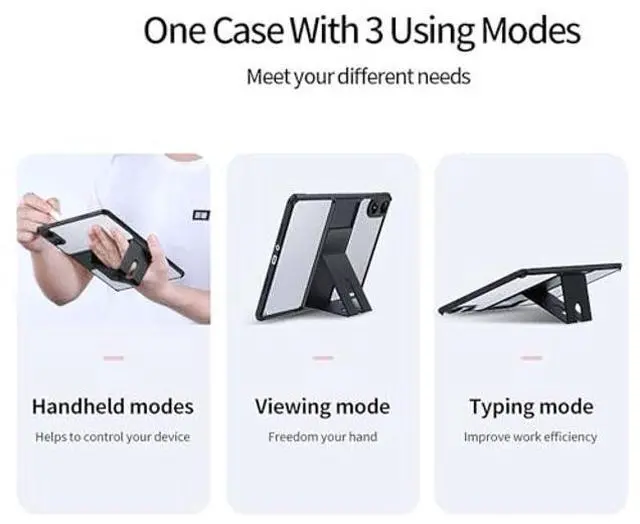 Alt view image 2 of 5 - Kaidisen Clear Case for Xiaomi Redmi Pad SE 11 - Transparent Case with Stand, Slim Light Drop Safe