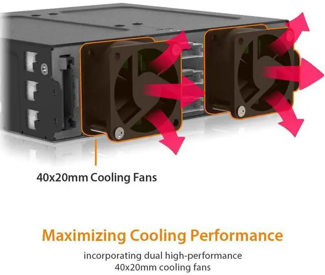 Alt view image 5 of 5 - ICY DOCK 6 Bay U.2 / U.3 NVMe SSD(7mm) PCIe 4.0 Mobile Rack Enclosure for 5.25" Bay (SlimSAS SFF-8654 8i) - ToughArmor MB118VP-B