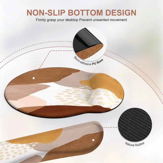 Alt view image 5 of 5 - iCasso Desk Mat, Gaming Mouse Pad Wrist Support Set, XXL Large Mousepad + Keyboard Wrist Rest+Mouse Wrist Rest+Coastert with Ergonomic Design for Home Office Computer (C-Four-Coffee-Color-Block)