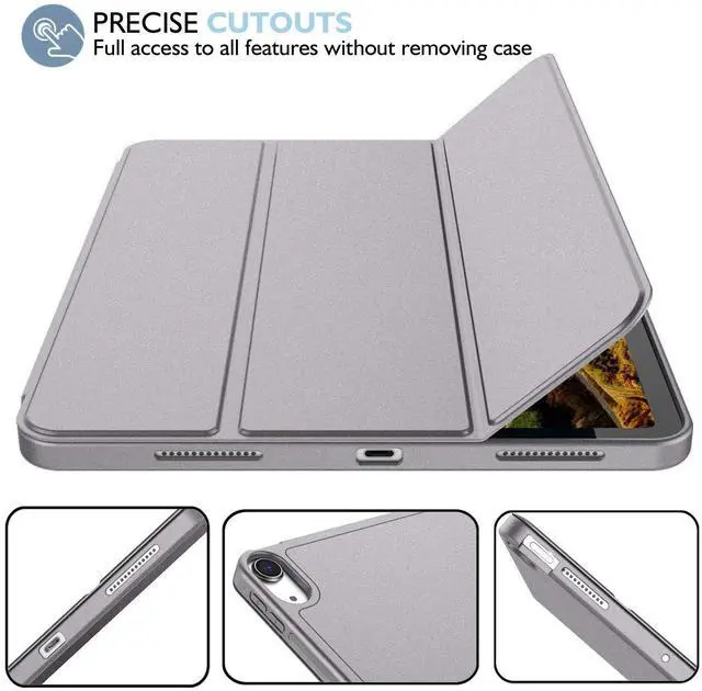Alt view image 5 of 5 - iMieet iPad Air 11 Inch Case M3(2025) / M2 (2024), iPad Air 5th/4th Generation Case 2022/2020 10.9 Inch with Pencil Holder,Trifold Stand Smart Case with Soft TPU Back(Sliver Gray)