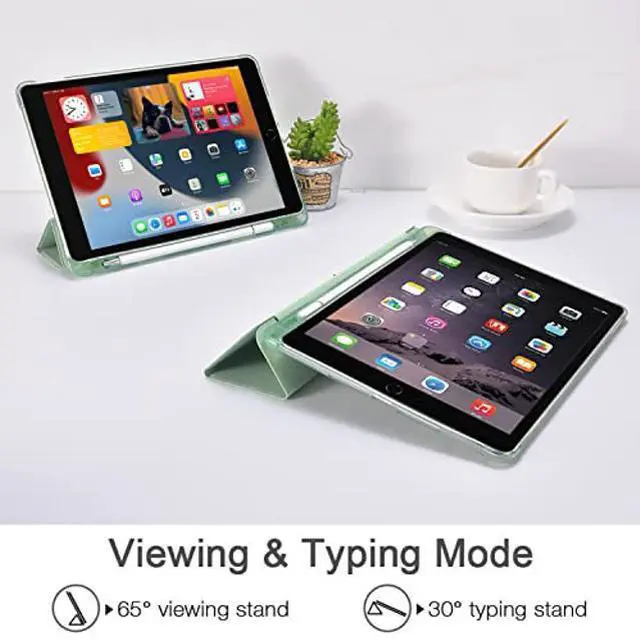 Alt view image 3 of 5 - JOYLAND Pad Case Lemon Green Case for iPad 10.9" Air 4 2020/Air 5 Cute Cute Fruit Anti-Scratch Shockproof with Pencil Holder Smart Trifold Stand Case(Model Number: A2325/A2588)