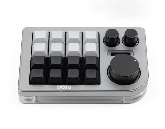 Alt view image 3 of 5 - KEEBMONKEY Megalodon Triple Knob Macro Pad Programmable Designer Mini Keyboard 16 Keys (Grey)