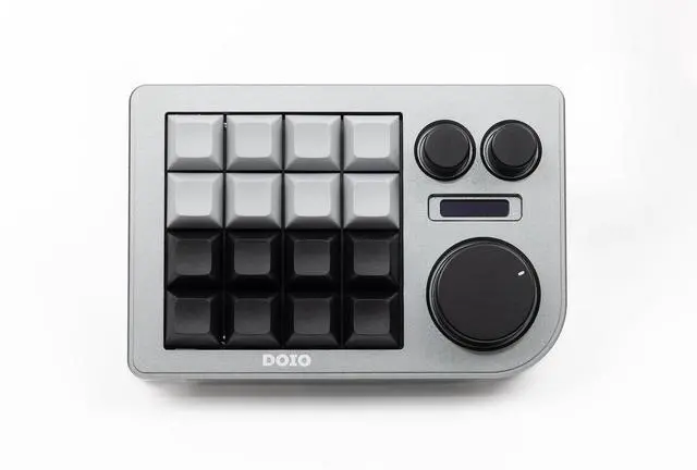 Alt view image 2 of 5 - KEEBMONKEY Megalodon Triple Knob Macro Pad Programmable Designer Mini Keyboard 16 Keys (Grey)