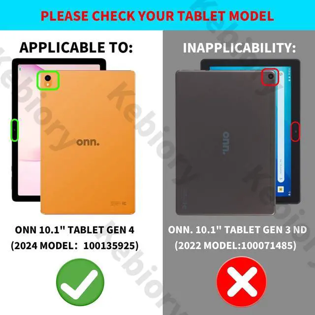 Alt view image 2 of 5 - Kebiory for Walmart Onn 10.1 2024 Tablet Case Shockproof for Kid Kids Friendly Case Built in Shoulder Strap Stand+2 Pcs Screen Protector for Walmart Onn 10.1 2024 Model 100135925 (Black+2Pcs)