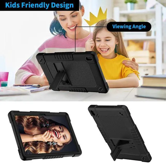 Alt view image 4 of 5 - Kebiory for Walmart Onn 10.1 2024 Tablet Case Shockproof for Kid Kids Friendly Case Built in Shoulder Strap Stand+2 Pcs Screen Protector for Walmart Onn 10.1 2024 Model 100135925 (Black+2Pcs)