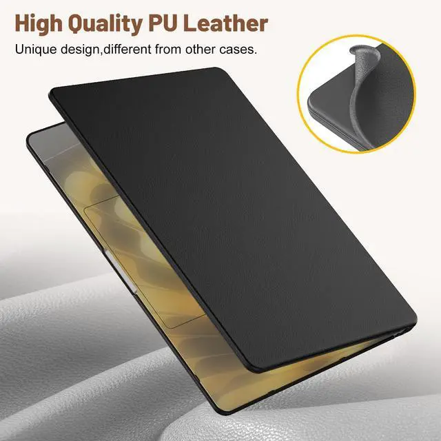 Alt view image 3 of 5 - KAIJIAbox Case for MacBook Air 15 Inch Case,Foldable Stand and Mouse Pad/Bag,Plastic Hard Shell,Exquisite PU Leather Protective Cover for MacBook Air 15 Inch(2022/2024/2025)[M2 A2941/M3 A3114](Black)