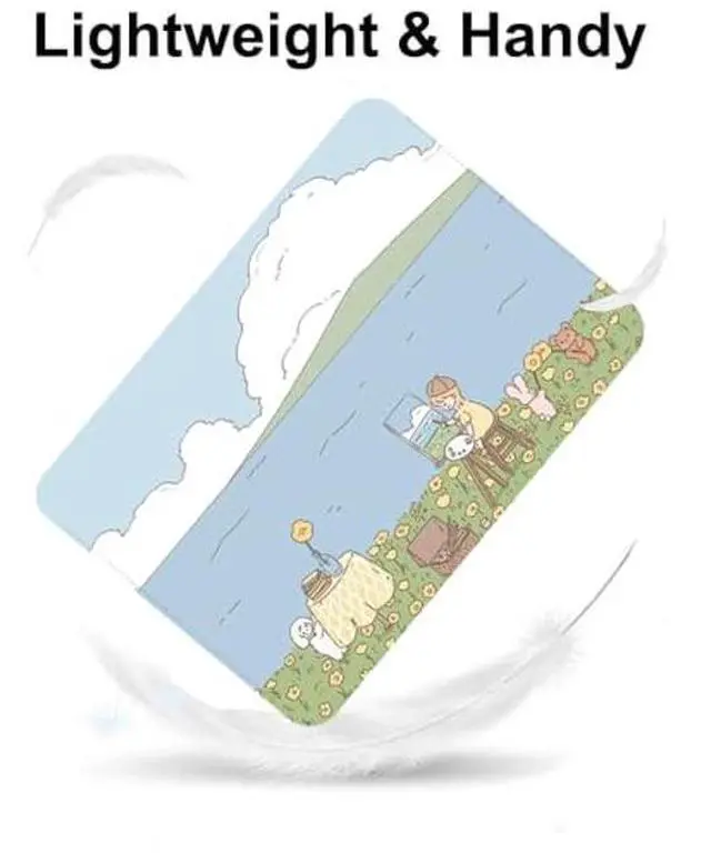 Alt view image 3 of 5 - LALAPOPO Cute Blue Nature Laptop Sleeve Bag 13.3-14 Inch, Faux Leather Cover Case for Women Girls, Compatible with MacBook Air 13/MacBook Pro 13, 13inch 13.3-14 Inch