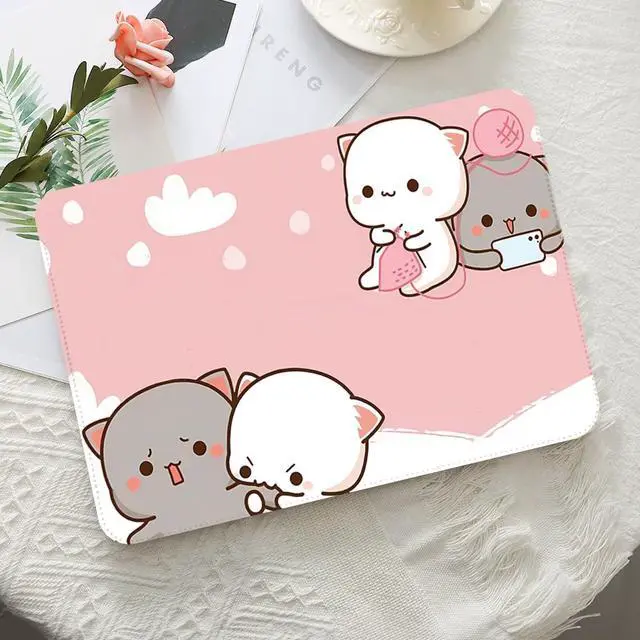 Alt view image 4 of 5 - LALAPOPO Cute Cat Laptop Sleeve Bag 13.3-14 Inch, Pink Faux Leather Cover Case for Women Girls, Compatible with MacBook Air 13/MacBook Pro 13, 13inch 13.3-14 Inch