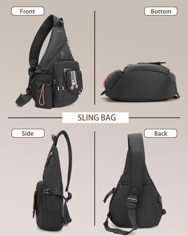 Alt view image 2 of 5 - LAMMOK Large Sling Backpack, Sling Chest Bag Shoulder Crossbody Daypacks Fits 14.1-Inch Laptop for Travel Outdoor Men Women