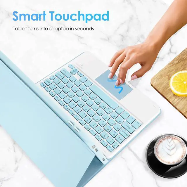 Alt view image 2 of 5 - LAMA Touchpad Keyboard Case for iPad (A16) 11th Gen 2025 /10th Gen 2022, Folio Cover with Pencil Holder, Multi-Touch Trackpad, Wireless Magnetic Keyboard for iPad 11th 10th Generation, Blue