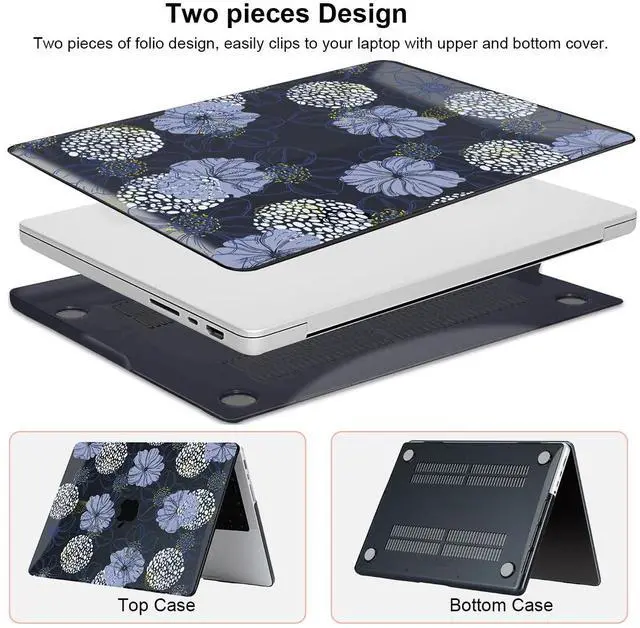 Alt view image 3 of 5 - LCMOCICO for MacBook Pro 14 inch Case 2024 M4 A3112 A3185 A3401 & 2023 M3 A2918 A2992 & M2 A2779 / M1 A2442 2022 2021 M4 M3 M2 M1 Pro/Max Chip, Pattern Plastic Hard Shell Cases, Hand-Painted Flower