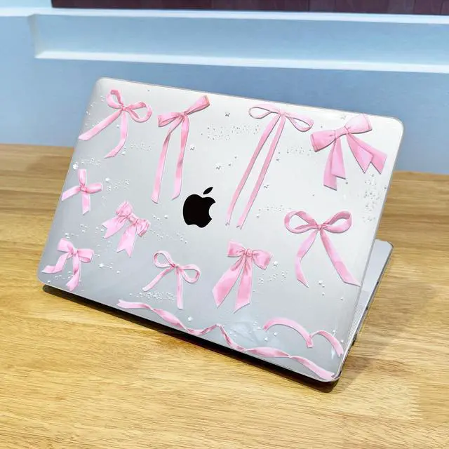 Alt view image 3 of 5 - Lepeoac for MacBook Pro 16 inch Case 2019 2020 Release Model A2141, Plastic Hard Shell Cover with Keyboard Cover & Screen Protector for MacBook Pro 16 inch with Touch Bar & Touch ID, Bowknot