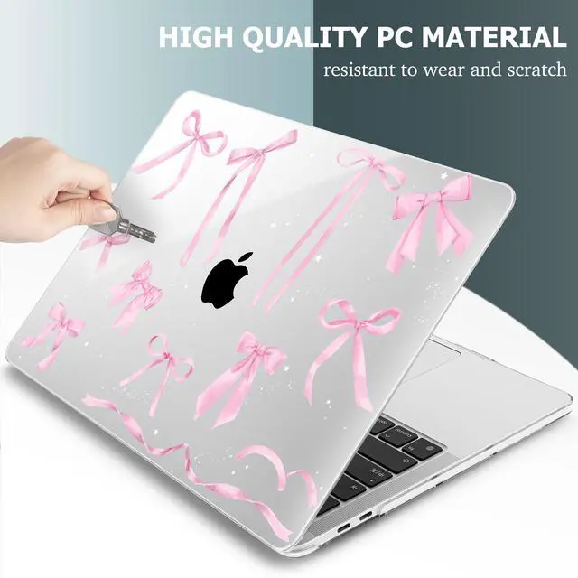 Alt view image 5 of 5 - Lepeoac for MacBook Pro 16 inch Case 2019 2020 Release Model A2141, Plastic Hard Shell Cover with Keyboard Cover & Screen Protector for MacBook Pro 16 inch with Touch Bar & Touch ID, Bowknot