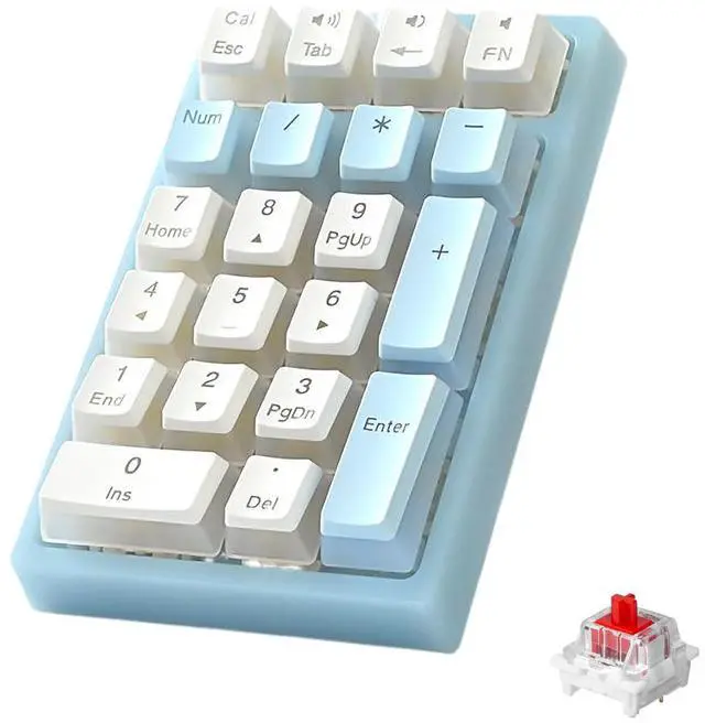 Main image of LINKEET Tri-Mode Mechanical Numpad RGB Backlit Bluetooth 5.0/Wired USB-C/2.4G Wireless Macro Number Pad 21-Key NKRO Hot Swappable Numeric Keypad Rechargeable External Num Pad for Laptop, Mac